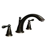 Moen 86440BRB Caldwell Two Handle Deck Mounted Roman Tub Faucet Trim and Valve Included, Mediterrane