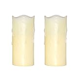 High Qualityandles-Melted Dripping Flickering Flameless Pillar Wax Candle With Timer,1.75x4 Inches,I