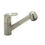 Rohl R3810USTN De Lux Single Lever Kitchen Faucet with Double Check Valve Pullout Hose and Loop Hand