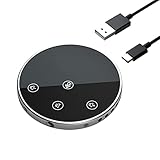 スピーカーフォン、デスクトップ USB 会議スピーカーフォン マイク 360° 全指向性コンデンサー プラグ アンド プレイ PC コンピューター マイク スピーカー タッチセンサー ボタン付き ミュート/ボリューム機能