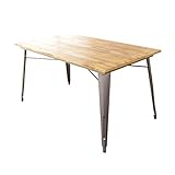 ダイニングテーブル マリーナ 幅140cm テーブル マルチテーブル スチール アジャスター付 天然パイン材