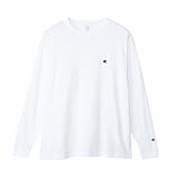 [チャンピオン] 長袖Tシャツ 長袖 丸首 綿100％ ワンポイントロゴ リラックスフィット ドロップショルダー ロングスリーブTシャツ メンズ C8-A409Z ホワイト M