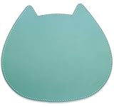 meow cheri マウスパッド 猫 ねこ 可愛い おしゃれ 本革 レザー 栃木レザー 日本製 プレゼント ギフト 猫好き プレゼント 女性 猫モチーフ 猫デザイン ねこのひ ネコの日 222 catday 猫雑貨 猫グッズ 贈り物 記念日 (ターコイズ)