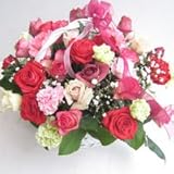 マリーアントワネットのバスケットアレンジメント（生花）【お祝い・記念日・誕生日・フラワーギフト・バラ】