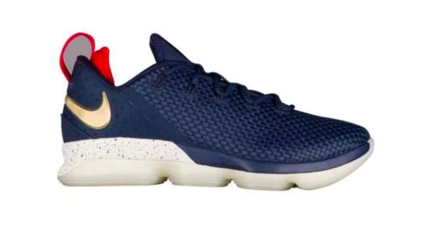 贅沢屋の ナイキ メンズ レブロン１４ロー Nike Lebron 14 Low バッシュ Midnight Navy University Red Metallic Gold ナイキ