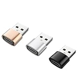 3個入り USB Type-C 変換アダプタ Type C(メス) to USB(オス) 超小型 急速充電＆高速データ同期 OTG対応 USB C to USB A 変換アダプタ USB CメスからUSBオス変換アダプター スマホ/パソコン/充電器等対応 Type C コネクタコンバータ (3個入り ブラック ゴールド シルバー)