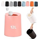 おしゃれ ゴミ箱 北欧 ゴミ袋が見えない シンプル ダストボックス ダストBOX ごみ箱 ごみばこ ゴミ袋 隠せる ビニール袋 見えない リビング 洗面所 オフィス かわいい トラッシュカン インテリア (ピンク, 12L)