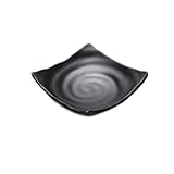 3 PCS和風メラミン茶碗蒸し醤油皿ディップボウルサイドディッシュプレートカナッペプレート黒-A18