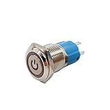 SONONIA 16mm　プッシュボタン　 ニッケルメッキ　　スイッチ　セルフロック　　LED付き