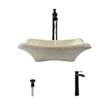 Mr Direct 867 Galagaベージュ大理石容器シンク浴室Ensemble 731 ブロンズ 867-731-ABR