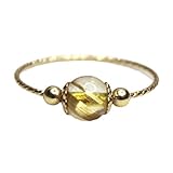 [ＴｉｎｇＴｉｎｇ　Ｒｏｓｅ] ルチルクォーツ 針入水晶 天然石 リング ワイヤー 14kgf 16号