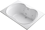 KOHLER K-1226-0 Overture 60" x 42" Drop-In Whirlpool with Reversible Drain, White [並行輸入品]