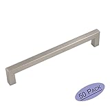 goldenwarm 1 / 2in家具正方形コーナーバーキッチンキャビネットドア引き出しプルハンドルステンレススチール食器棚ノブハードウェアBrushedサテンニッケル Hole Centers:7