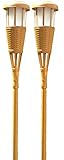 Newhouse Lighting Solar Flickering LED Tiki Torches, Bamboo Finish, 2-Pack by Adamax [並行輸入品]
