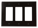 Leviton 80611 3-gangデコラMidwayサイズ滑らかなプラスチックウォールプレート、ブラウン