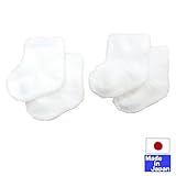 ベビーパイルソックス２足組　　新生児７～9cm　日本製 (オフホワイト＋オフホワイト)