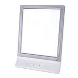 LED照明付きメイクアップmirror-vanityミラーLED Cosmeticミラー、スマートタッチ画面メイクアップミラーwithライト( 18 LED）、壁マウントMake Upミラー、2つ電源