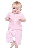 【SEBLES】ベビー 赤ちゃん パジャマソフトカラー コットン 綿 オーガニック 上下 前開き 春 秋 七分 半袖 七分袖 パステルカラー 可愛い パジャマ(ピンク七分,100cm)