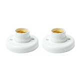 Merssavo 2本の白いE27省エネランプ電球ネジのランプホルダーホルダーソケット