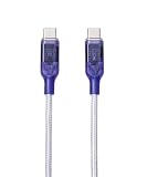 [re:colors]【USB-C(Type C) to USB-C(Type C) USB2.0 ケーブル スケルトン (グレープ)】高速充電 PD対応100W/5A 高速データ転送 断線防止 1m 武蔵野レーベル