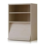 ワイエムワールド 1枚フラップ　キャビネット 組合せ自在 ディスプレイラック 6Beeシリーズ 【カラー：ホワイトオーク】 00-HN-DSP1