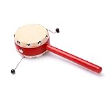 Myoffice でんでん太鼓 ドラム 打楽器 ドラム タンバリン ガラガラおもちゃ 音楽子供 おもちゃ 楽器 知育玩具