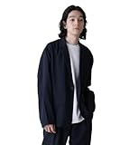 [ナノ・ユニバース] テックリネン ラペル シャツ 長袖 (セットアップ可) メンズ S 120 ネイビー 672-4220201