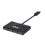 Club3D CSV-6400 マルチストリームトランスポート(MST)ディスプレイポートマルチモニタースプリッター - 4ポートMSTハブ - DP1.2から4x DP MSTハブUSB電源供給
