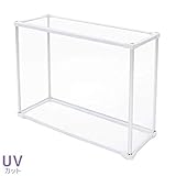 Fケース 薄型 ヨコ 日本製 フィギュアケース アクリル uvカット コレクション ディスプレイ 卓上 約 幅40cm×奥行15×高さ30 背面クリア