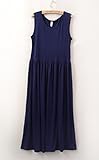 【Smile LaLa】 レディース ワンピース ワンピ マタニティ 妊婦 ロング スカート マキシ ゆったり 部屋着 ノースリーブ 女性 (ネイビー)