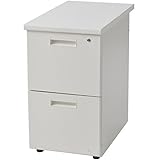 オフィスコム 2段脇机 鍵付き フルオープン 幅400×奥行700×高さ700mm ホワイト OC-SS047-2-WH