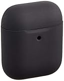 エレコム AirPods ケース シリコンケース ワイヤレス充電対応 コネクタキャップ付 ブラック AVA-APSC2BK