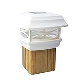 Moonrays 91254 Solar-Powered Post Cap LED Light for Wooden 4 x 4 Posts, White by Moonrays