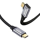 USB-C & USB-C ケーブル L字 1M Type-c ケーブル USB3.2 Gen2(10Gbps) PD対応 100W/5A急速充電 4K/60Hz映像出力 超高耐久ナイロン MacBook Pro/Air、IdeaPad、Surface、Galaxy、Pixel、AQUOS等タイプc機種対応