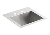 Kohler K-3840-2-NA Vault 15" X 15" Entertainment Sink, Stainless Steel [並行輸入品]