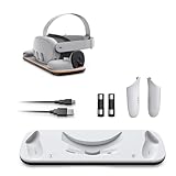 3 対応 充電ドック VRヘッドセットとコントローラーを同時に充電可能 メタクエスト 3 用充電ステーション 充電スタンドベース 照明ライトストリップ付き vr充電器ステーションベース