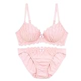 [フランデランジェリー] コットンブラジャー ブラジャー ショーツ セット コットン 綿 下着 綿100 レディース ブラセット ブラショーツ ブラ 上下セット 敏感肌 かわいい 小胸 ブラジャーショーツセット 30代 40代 高校生 プレゼント コットンドラジェ ピンク,C70