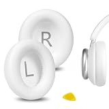 Geekria イヤーパッド QuickFit 互換性 パッド アンカー Anker Soundcores Life Q45, Space Q45 ヘッドホンに対応 パッド イヤー/イヤーカッププロテインレザー (白)