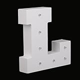 Moobom　装飾ライト　LEDアルファベットライト　LEDライトアップ　木製アルファベットレターライトforフェスティバル装飾、手紙、パーティー、結婚式 (L)