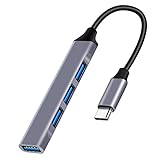 Besince USBハブ Type-C to USB3.0 1ポート USB2.0 3ポート 最大伝送速度5Gbps USB2.0/1.1との互換性あり コンピュータ USB-C ハブ 4in1 USB3.0*1 USB2.0*3 HUB USB拡張 USB Type C ドッキングステーション (グレー)