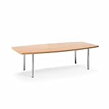 ミーティングテーブル・会議テーブル/　DXMテーブル　【ボート形・幅2400×奥行き1200mm・天板2分割】 カラー:マホガニー