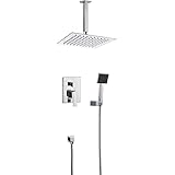 Lightinthebox®Contemporary Chrome Wall Mounted Double Handles Brass Shower Faucet with 8" Square Sho