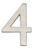 Architectural Mailboxes 3585SN-4 Solid Cast Brass 5 in. Satin Nickel Floating House Number 4
