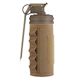 (Sabsta) ガス缶 カバー & ホルダー セット グレネード風 フロンガス CB缶 保護ケース サバゲー (タン)