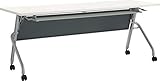 ライオン事務器 デリカフラップテーブル トラナ 棚付 幕板付 W1800×D600×H700mm ホワイト TRN-1860PR 484-89【代引不可】