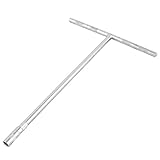 uxcell T 形レンチ スパナ 9mm六角ソケット メタル シルバートーン ハンドツール