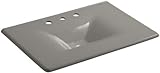 KOHLER K-3049-8-K4 Iron/Impressions 31" Cast Iron One-Piece Surface and Integrated Bathroom Sink wit