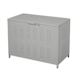 Harper & Bright Designs ゴミ箱 屋外 大容量 210L ゴミステーション 施錠可能 野良猫対策 カラスよけ 通気性 ごみ集積所 ゴミ荒らし防止 ふた付き アジャスター 組立式