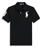 ポロシャツ メンズ 半袖 夏 tシャツ ゴルフ服 鹿の子 メンズ 半袖 大きいサイズ シャツ 薄手 速乾 柔らかい ゴルフ おしゃれ カジュアル 通気 通勤 アウトドア (JP, アルファベット, L, ブラック) [並行輸入品]