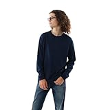 [ヘインズ] ビーフィー Tシャツ 長袖 丸首 綿100% 丸胴仕様 タグレス仕様 ビーフィロングスリーブポケットT H5196 メンズ ネイビー XL